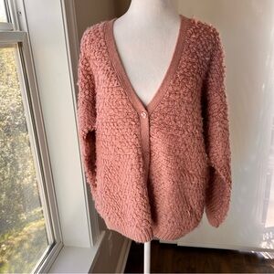 Ingni knit loop cardigan buttoned sweater like new size M